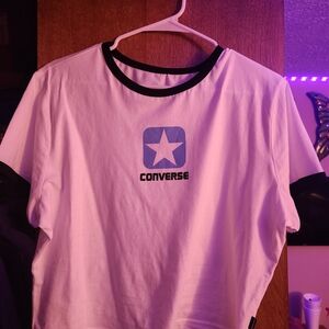 Converse White and Black Ringer Tee